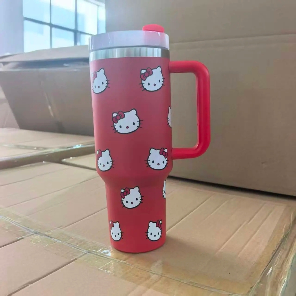 Hello Kitty Red & White Insulated Travel Mug with Handle
